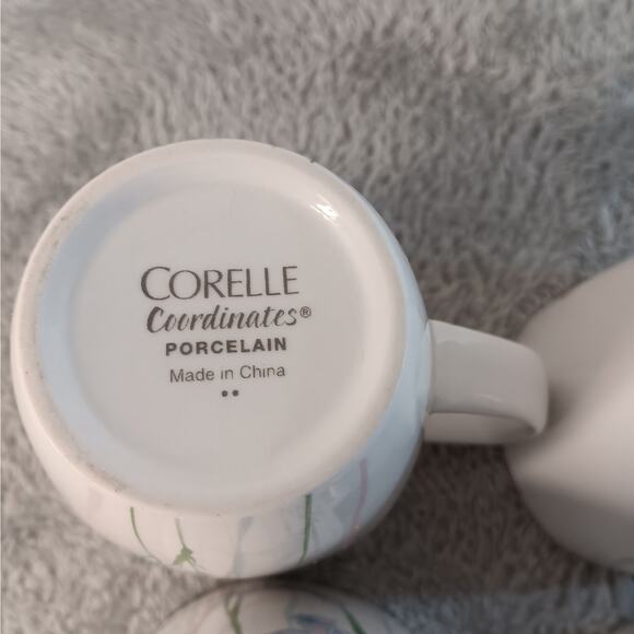 4 CORELLE Coordinates Shadow Iris Square 4" Coffee Mugs Replacements - Picture 8 of 8